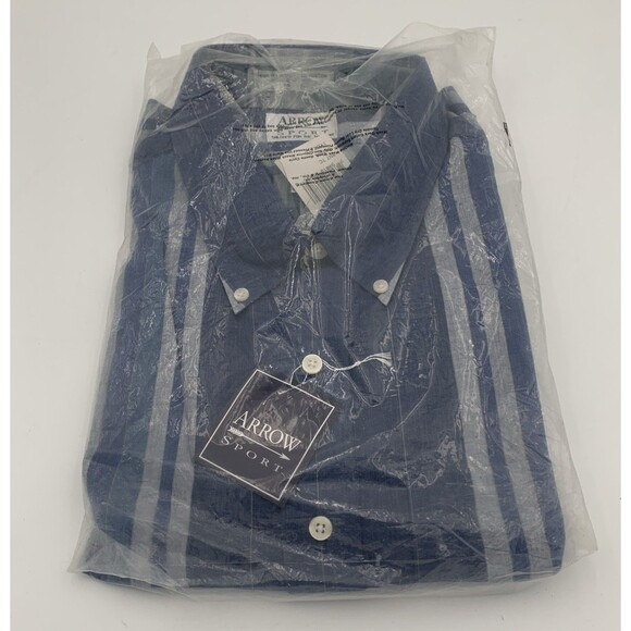 Arrow Mens Button Down Shirt Arrow 3XL Big & Tall Check Plaid Chest Pocket - Picture 1 of 4